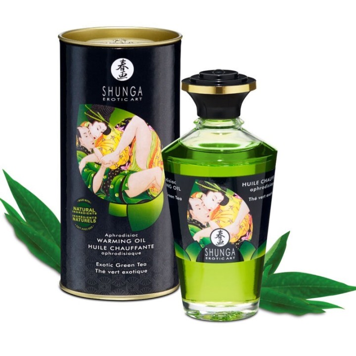 SHUNGA - ORGANIC GREEN TEA HEAT EFFECT MASSAGE OIL 100 ML - D12-201343 - Teknashop Ltd