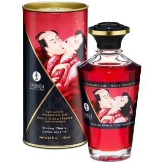 SHUNGA - HEAT EFFECT MASSAGE OIL INTENSE CHERRY FLAVOR 100 ML - D-213460 - Teknashop Ltd