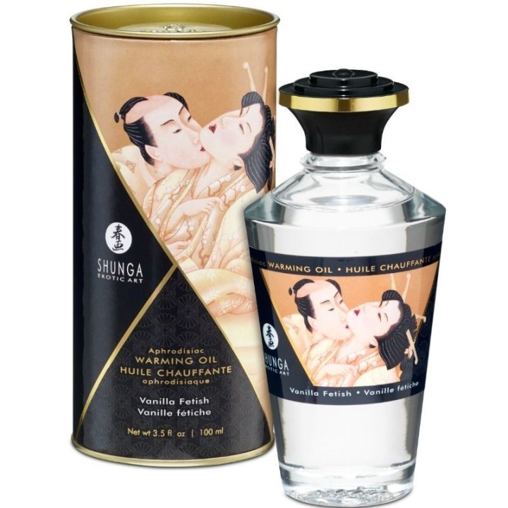SHUNGA - FETISH VANILLA FLAVOR HEAT EFFECT MASSAGE OIL 100 ML - D-213463 - Teknashop Ltd