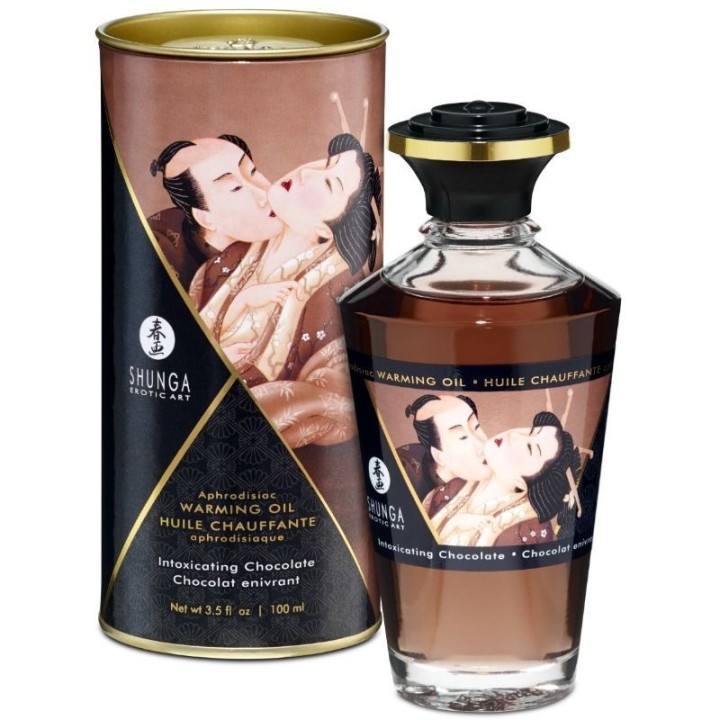 SHUNGA - MASSAGE OIL WITH HEAT EFFECT INTENSE CHOCOLATE FLAVOR 100 ML - D-213465 - Teknashop Ltd