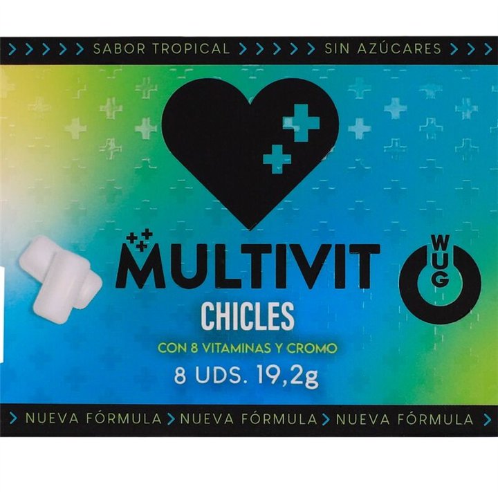 WUG Multivit - The functional chewing gum that strengthens your defenses every day. BLISTER OF 8 UNITS - D-246177 - Teknashop Lt