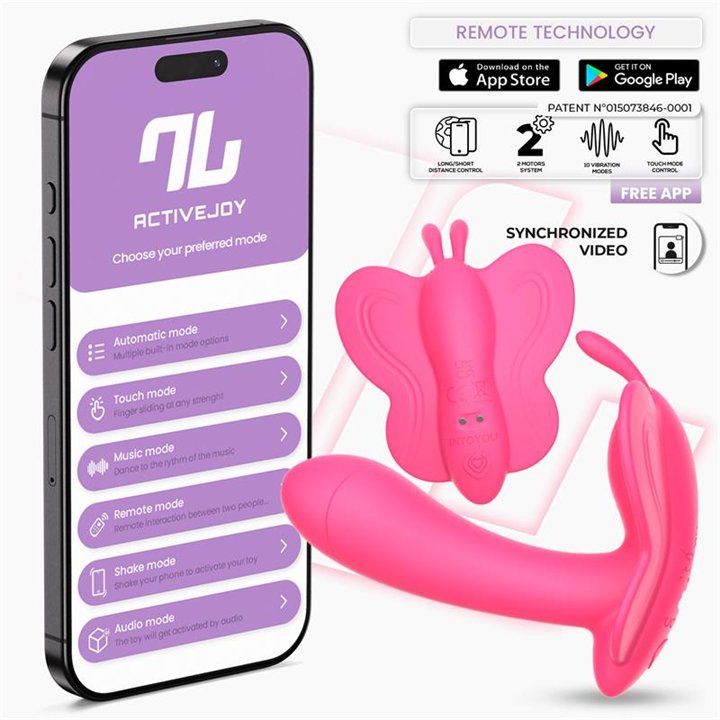 Wingy Butterfly Vibrator with App Peach Red - IN-318 - Teknashop Ltd