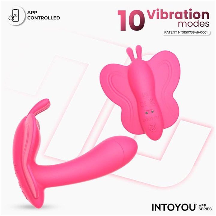 Wingy Butterfly Vibrator with App Peach Red - IN-318 - Teknashop Ltd