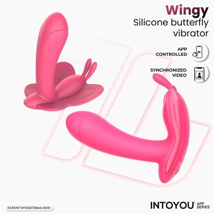 Wingy Butterfly Vibrator with App Peach Red - IN-318 - Teknashop Ltd