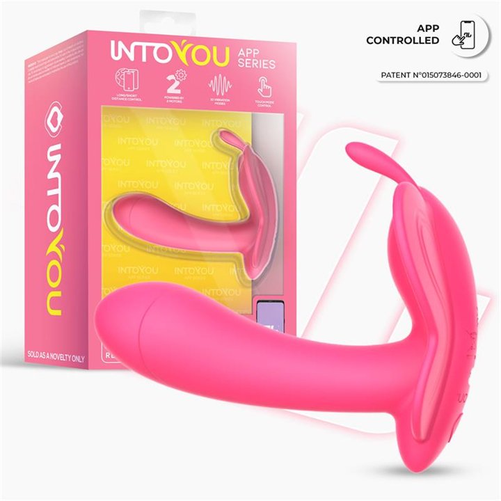 Wingy Butterfly Vibrator with App Peach Red - IN-318 - Teknashop Ltd