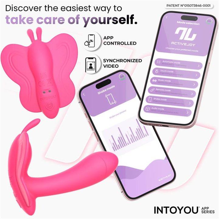 Wingy Butterfly Vibrator with App Peach Red - IN-318 - Teknashop Ltd