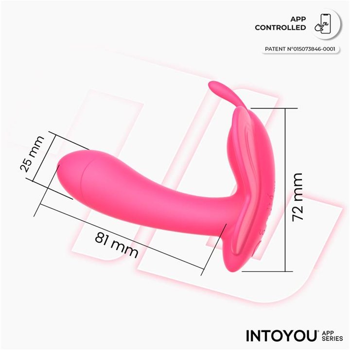 Wingy Butterfly Vibrator with App Peach Red - IN-318 - Teknashop Ltd