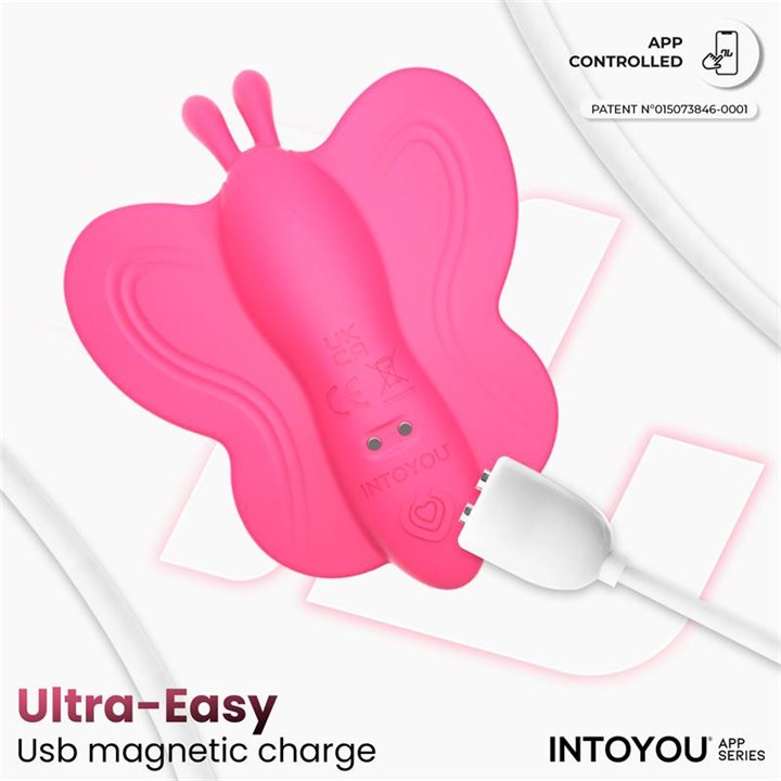 Wingy Butterfly Vibrator with App Peach Red - IN-318 - Teknashop Ltd