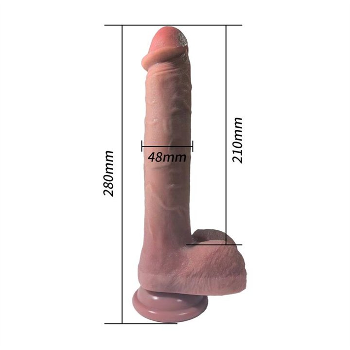 Dildo with Vibration, Thrusting and heating 28 cm - 8436626093164 - Teknashop Ltd