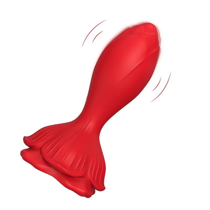 Vibrating anal plug with Rose Base - 8436626093096 - Teknashop Ltd