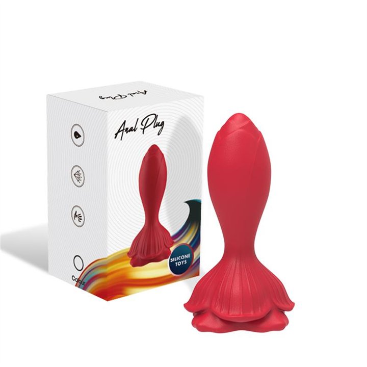 Vibrating anal plug with Rose Base - 8436626093096 - Teknashop Ltd