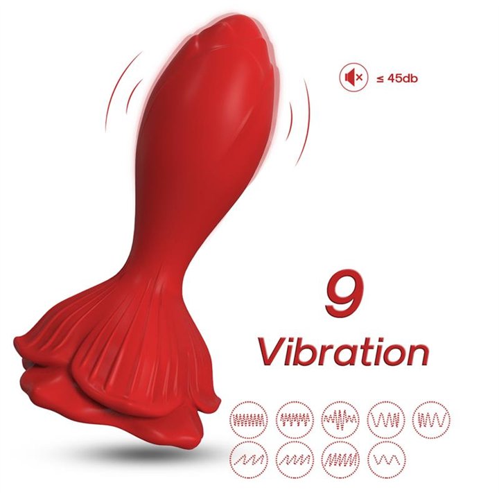 Vibrating anal plug with Rose Base - 8436626093096 - Teknashop Ltd