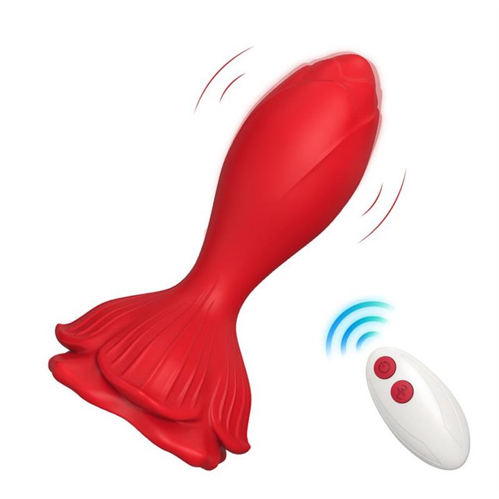 Vibrating anal plug with Rose Base - 8436626093096 - Teknashop Ltd