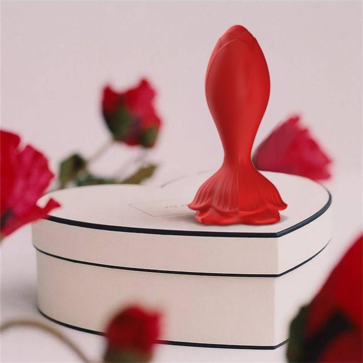 Vibrating anal plug with Rose Base - 8436626093096 - Teknashop Ltd