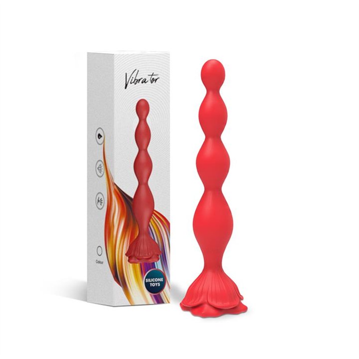 Vibrating Anal Beads with Rose Base - 8436626093089 - Teknashop Ltd