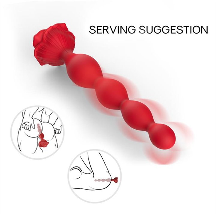 Vibrating Anal Beads with Rose Base - 8436626093089 - Teknashop Ltd