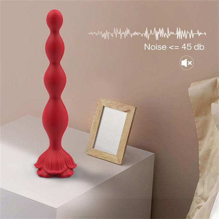 Vibrating Anal Beads with Rose Base - 8436626093089 - Teknashop Ltd