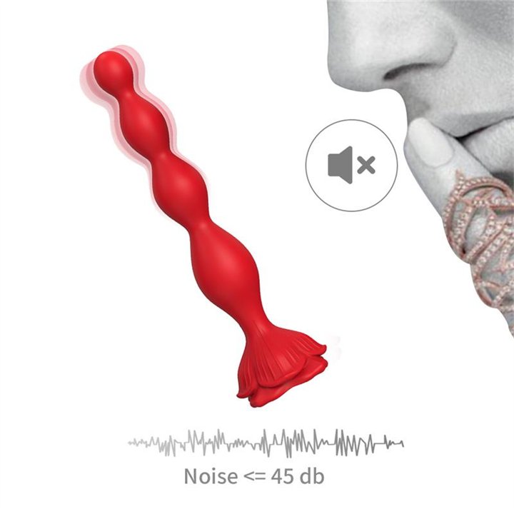 Vibrating Anal Beads with Rose Base - 8436626093089 - Teknashop Ltd
