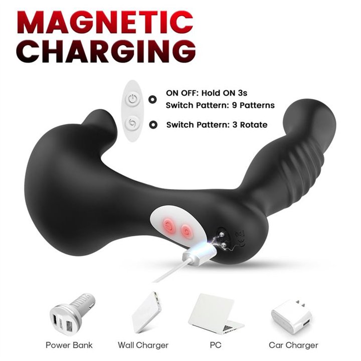 Prostate Massager 360° Rotation Testicles Stimulator - 8436626093058 - Teknashop Ltd