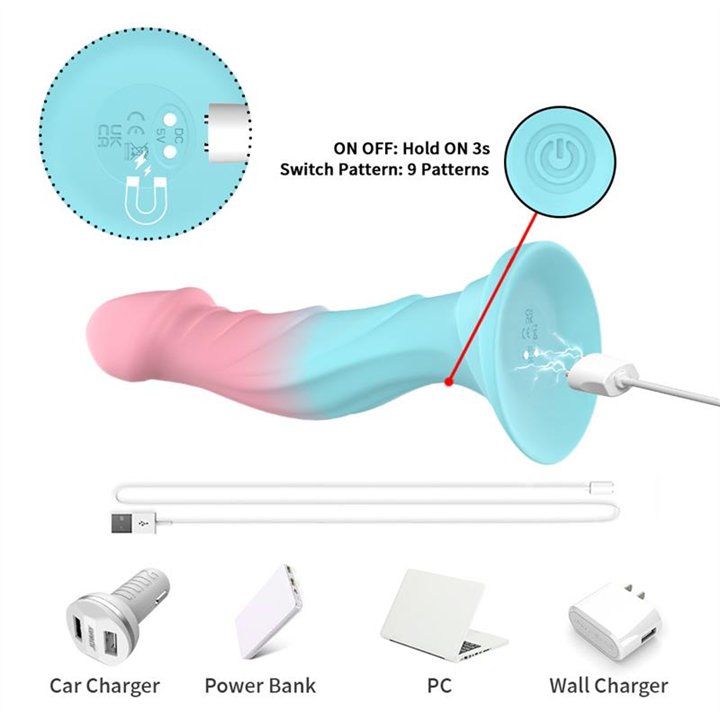 Vibrating Bicolor dildo - 8436626093065 - Teknashop Ltd