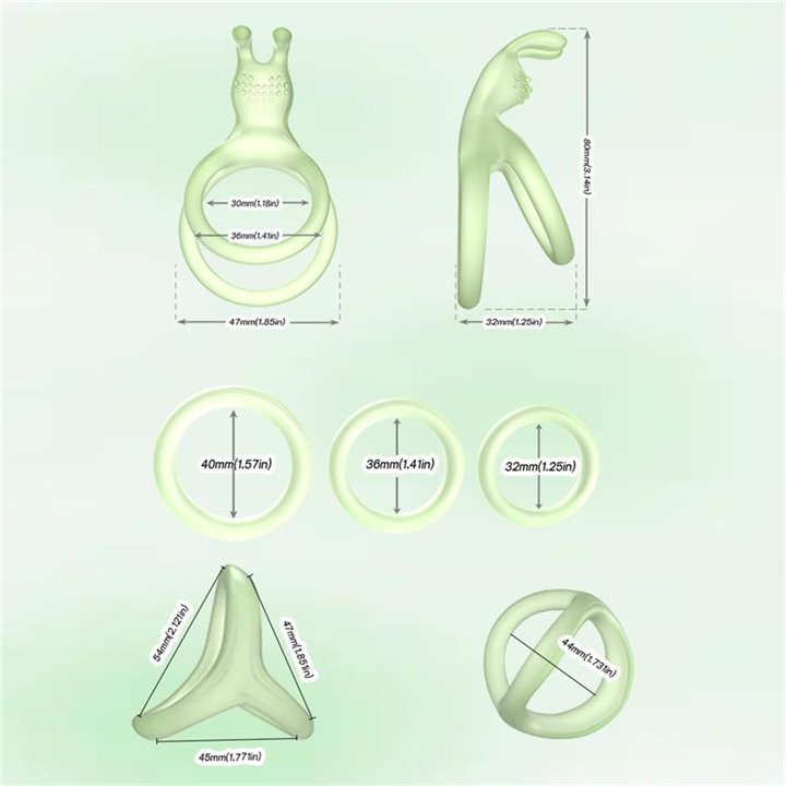 Set of Penis Ring Glow in the dark - 8436626093027 - Teknashop Ltd