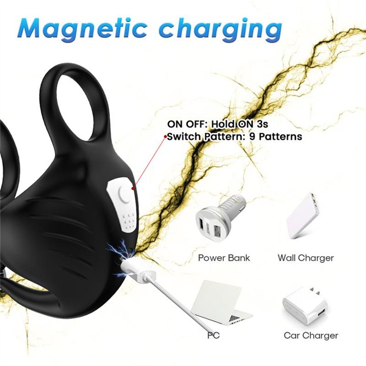 Vibrating Penis and Testicles Ring Adjustable - 8436626092969 - Teknashop Ltd