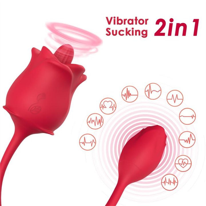 Rose with Licking and vibrating egg - 8436626092754 - Teknashop Ltd