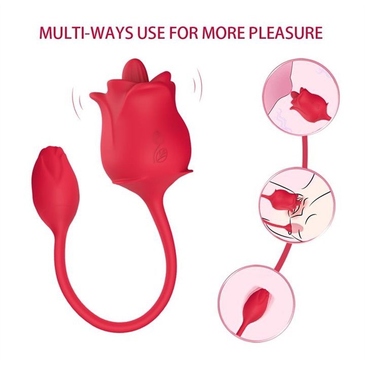 Rose with Licking and vibrating egg - 8436626092754 - Teknashop Ltd