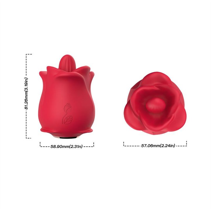 Rose with Licking and Vibration - 8436626092747 - Teknashop Ltd