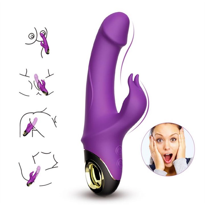 360º Rotation Rabbit Vibrator Purple - 8436626092495 - Teknashop Ltd