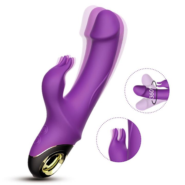 360º Rotation Rabbit Vibrator Purple - 8436626092495 - Teknashop Ltd