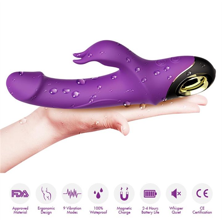 360º Rotation Rabbit Vibrator Purple - 8436626092495 - Teknashop Ltd