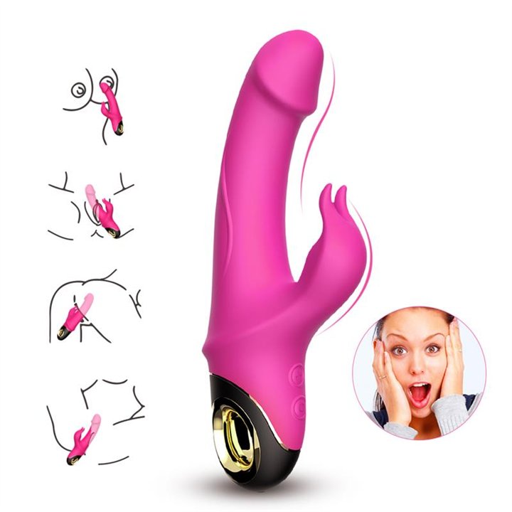 360º Rotation Rabbit vibrator Pink - 8436626092488 - Teknashop Ltd