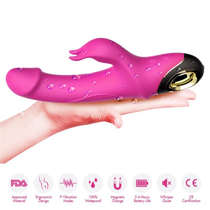 360º Rotation Rabbit vibrator Pink - 8436626092488 - Teknashop Ltd