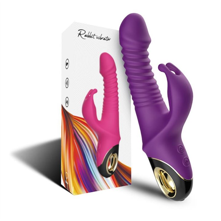 Vibrator with Thrusting and 360º Wiggling  Purple - 8436626092471 - Teknashop Ltd
