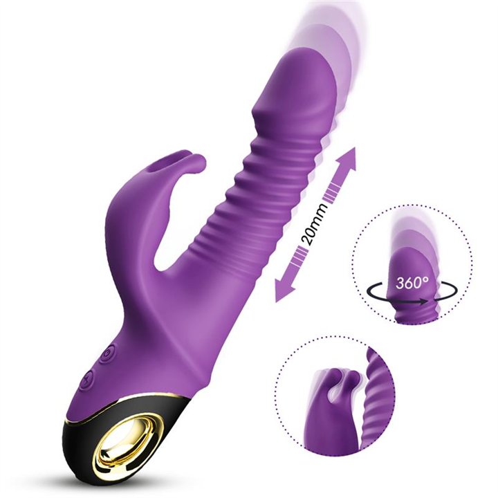 Vibrator with Thrusting and 360º Wiggling  Purple - 8436626092471 - Teknashop Ltd