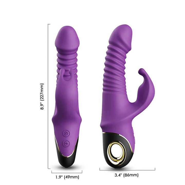 Vibrator with Thrusting and 360º Wiggling  Purple - 8436626092471 - Teknashop Ltd