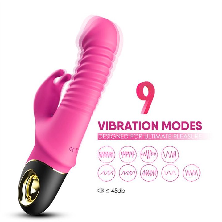 Vibrator with Thrusting and 360º Wiggling Pink - 8436626092464 - Teknashop Ltd
