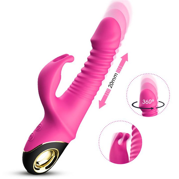 Vibrator with Thrusting and 360º Wiggling Pink - 8436626092464 - Teknashop Ltd