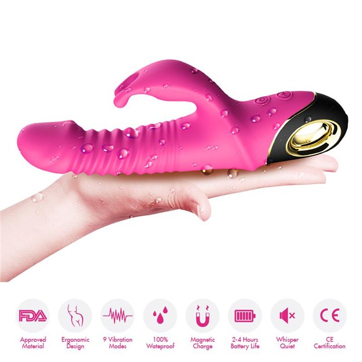 Vibrator with Thrusting and 360º Wiggling Pink - 8436626092464 - Teknashop Ltd