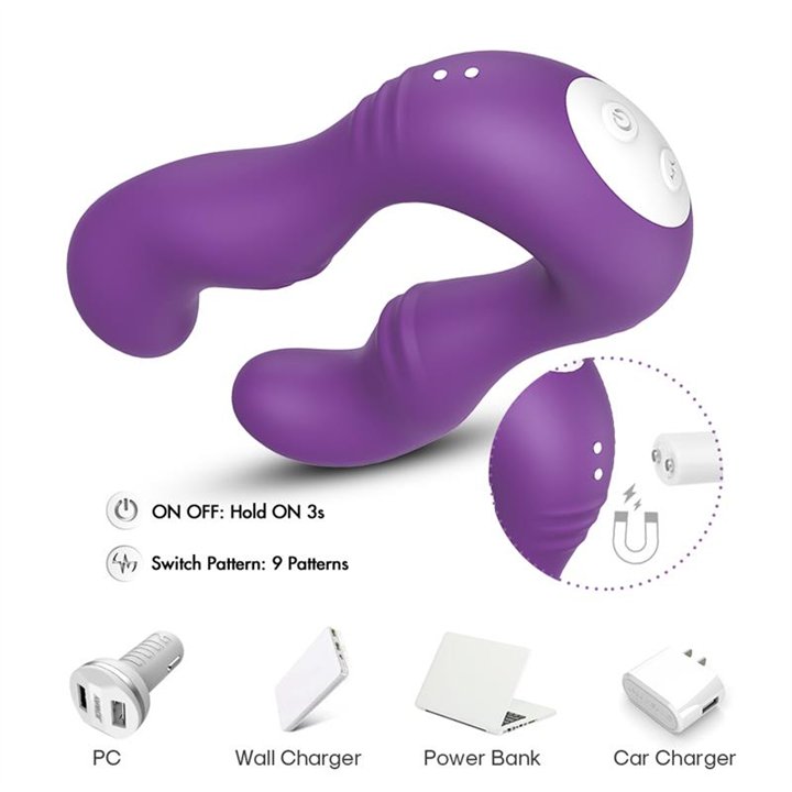 Double-headed Couples Vibrator Purple - 8436626092440 - Teknashop Ltd