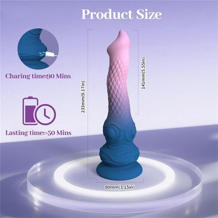 Fantasy Dildo Vibration, Oscilation and Suction Cup 23.3 cm - 8436626092389 - Teknashop Ltd