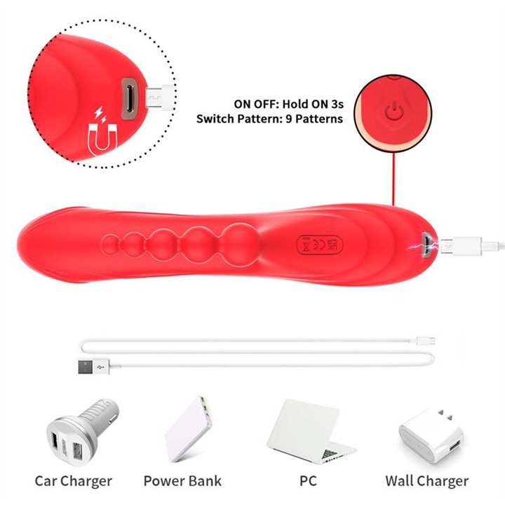 Tickler Rabbit Vibrator with Anal Beads - 8436626092242 - Teknashop Ltd
