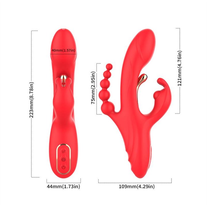 Tickler Rabbit Vibrator with Anal Beads - 8436626092242 - Teknashop Ltd