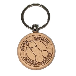 DIABLO PICANTE - WOODEN PENIS-SHAPED KEYCHAIN - D-243971 - Teknashop Ltd