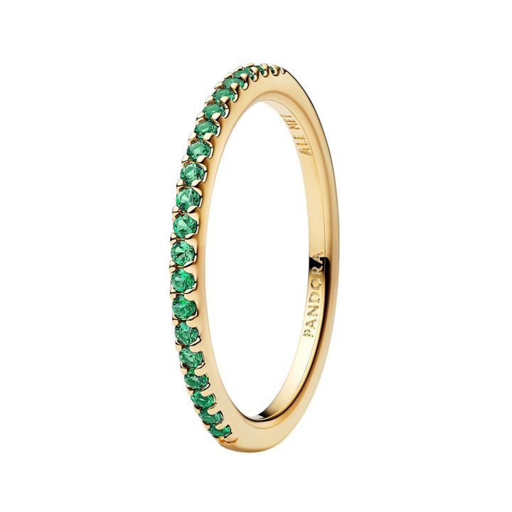 PANDORA JEWELRY Mod. SPARKLING GREEN HALF-ETERNITY BAND RING - SIZE 52 - WW.162999C03-52 - Teknashop Ltd