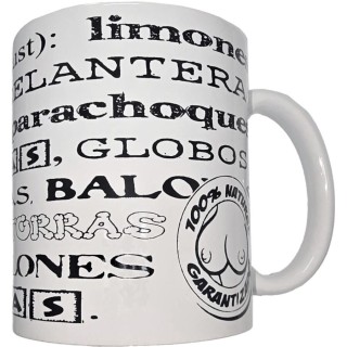 DIABLO PICANTE - WHITE MUG WITH BOOB SYNONYMS 370 ML - D-244769 - Teknashop Ltd
