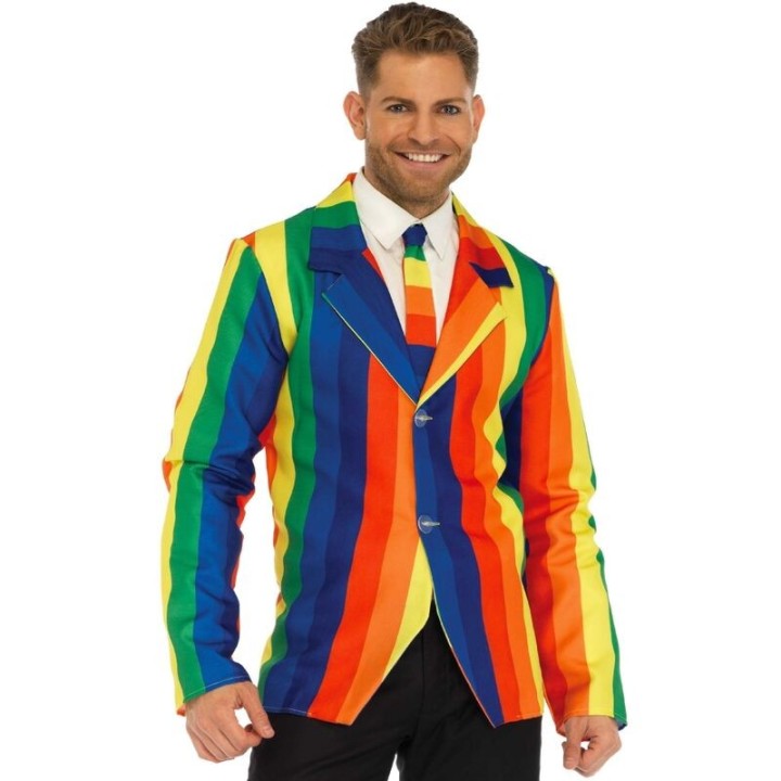 LEG AVENUE - BLAZER + TIE RAINBOW S - D-242058 - Teknashop Ltd