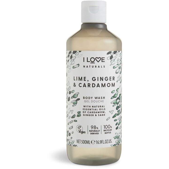 I Love, Naturals Collection, Vegan, Nourishing, Lime, Ginger & Cardamom, Body Wash, 500 ml - Teknashop Ltd