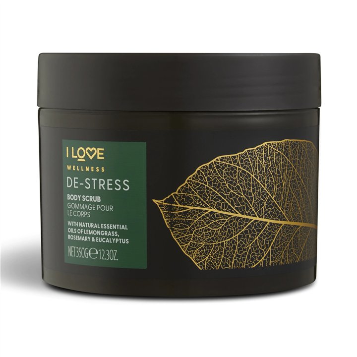 I Love, Wellness De-Stress, Vegan, Exfoliating, Body Scrub, 350 g - Teknashop Ltd